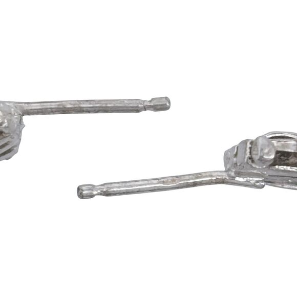 Sterling Silver 925 2.2cm Woven Textured Half Hoop Earrings - Picture 5 of 7